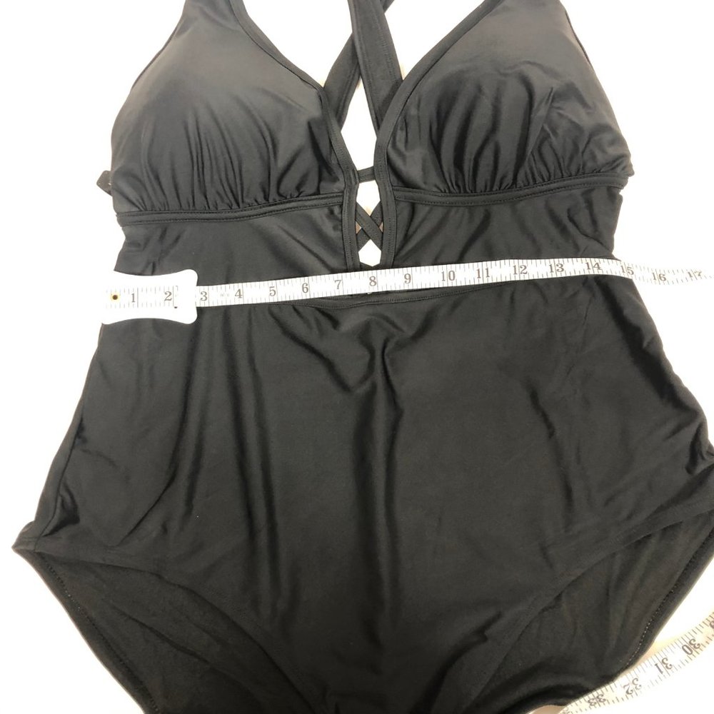 Adore Me Criss Cross Black Contour One Piece Swim - Picture 5 of 7